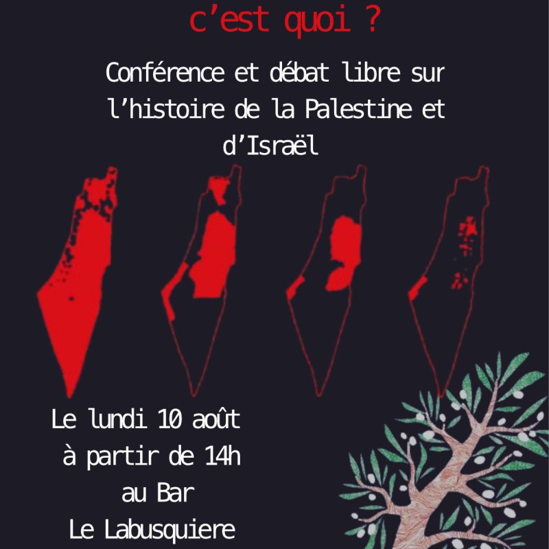 Conférence – débat sur l&rsquo;histoire de la&nbsp;Palestine
